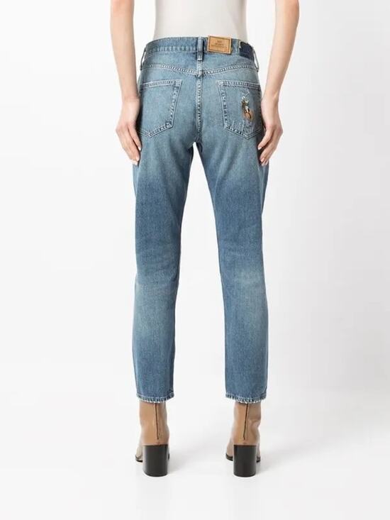 Polo Ralph Lauren Denim - Polo Ralph Lauren Avery Boyfriend Jeans Selvedge Patch Distressed Crop Size 25